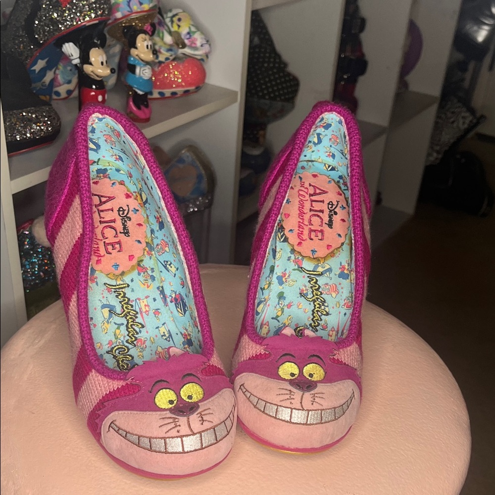 Irregular Choice x Disney Pink Cheshire Cat Character Heels